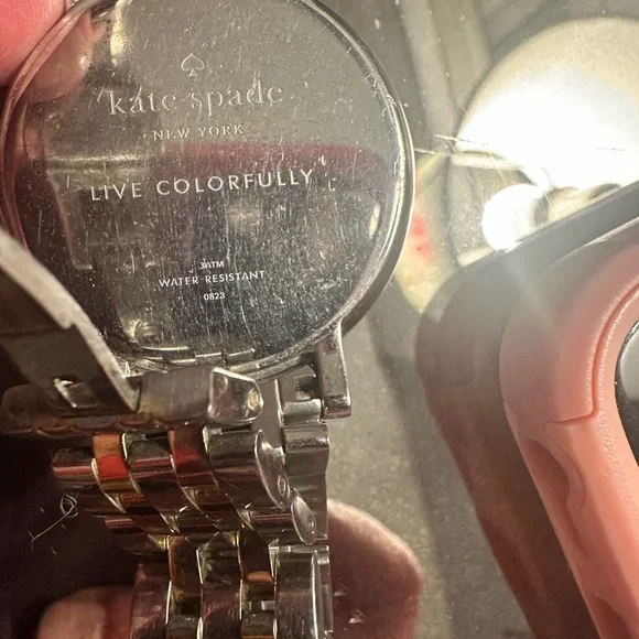 Kate Spade Watch Silver, Gold, Opal Face, Diamond Accents, Elegant, Gently Loved - Picture 16 of 16